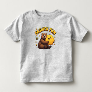 Happy Bear Honeycomb Fun Bee Kids Graphic Toddler T-Shirt