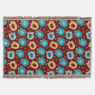 Happy Bear Kings Throw Blanket