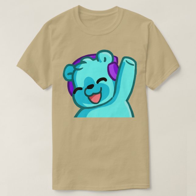 Happy Bear Waving Premium  T-Shirt (Design Front)