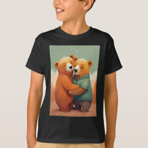 happy bears cuddling t shirt for boys