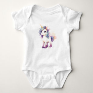 Happy Beautiful Majestic Unicorn  Baby Bodysuit