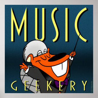 Happy Beaver 9" x9" poster: Music Geekery Poster