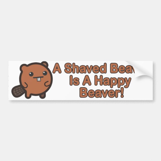 Happy Beaver Bumper Sticker (Front)