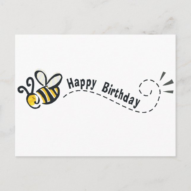 Happy Bee Birthday! Postcard (Front)
