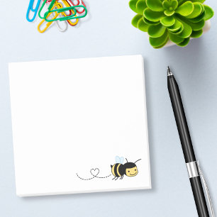 Happy Bee Buzzing Around Post-it Notes