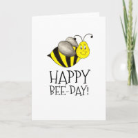 Happy Bee Day Bday Yellow Bumblebee Birthday Card