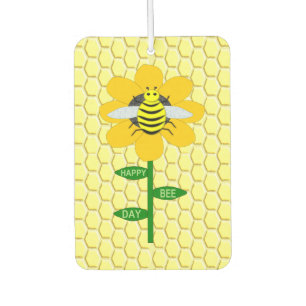 Happy Bee Day Birthday Bumblebee Car Air Freshener