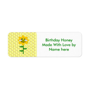 Happy Bee Day Birthday Bumblebee Custom Food Label
