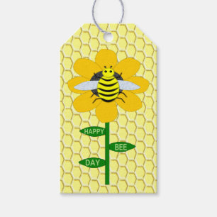 Happy Bee Day Birthday Bumblebee Custom Gift Tags