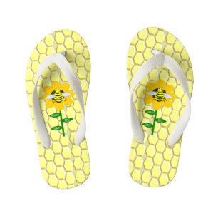 Happy Bee Day Birthday Bumblebee Kid's Jandals