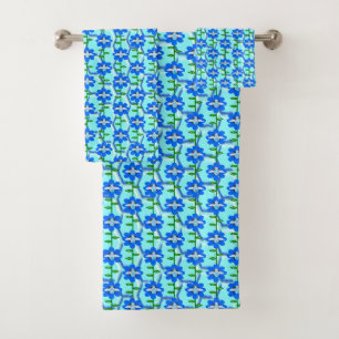 Happy Bee Day Boy Blue Birthday Bumblebee Bath Towel Set