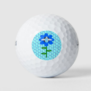 Happy Bee Day Boy Blue Birthday Bumblebee Golf Balls