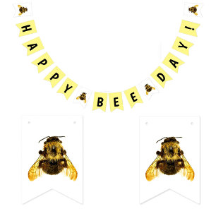 Happy Bee Day BumbleBee Birthday Bunting