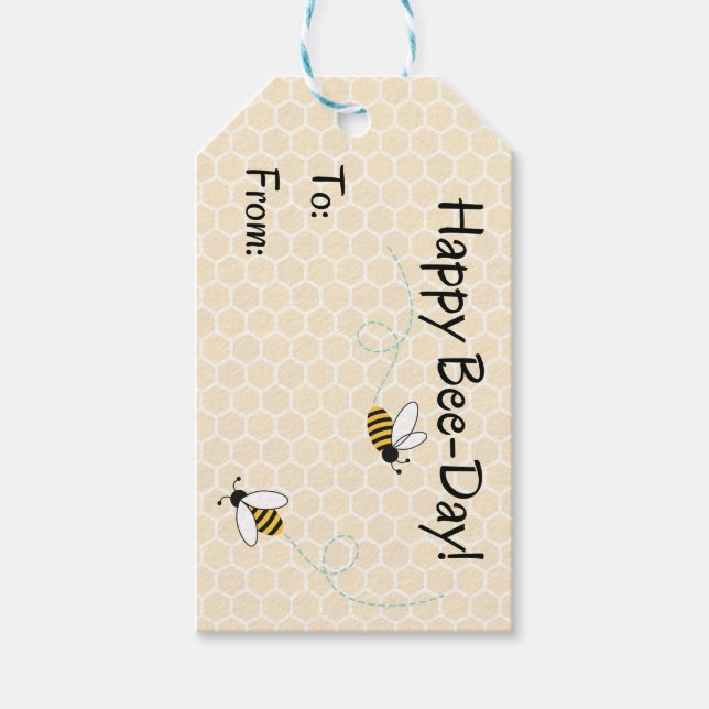 Happy Bee-Day Gift Tag (Front)