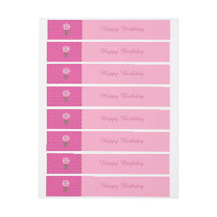 Happy Bee Day Girl Pink Birthday Bumblebee Custom Wraparound Address Label