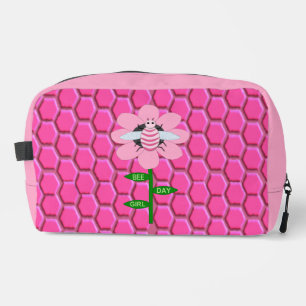 Happy Bee Day Girl Pink Birthday Bumblebee Dopp Kit