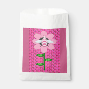 Happy Bee Day Girl Pink Birthday Bumblebee Favour Bags