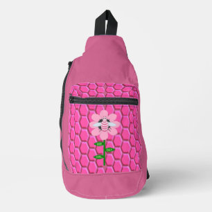 Happy Bee Day Girl Pink Birthday Bumblebee Sling Bag