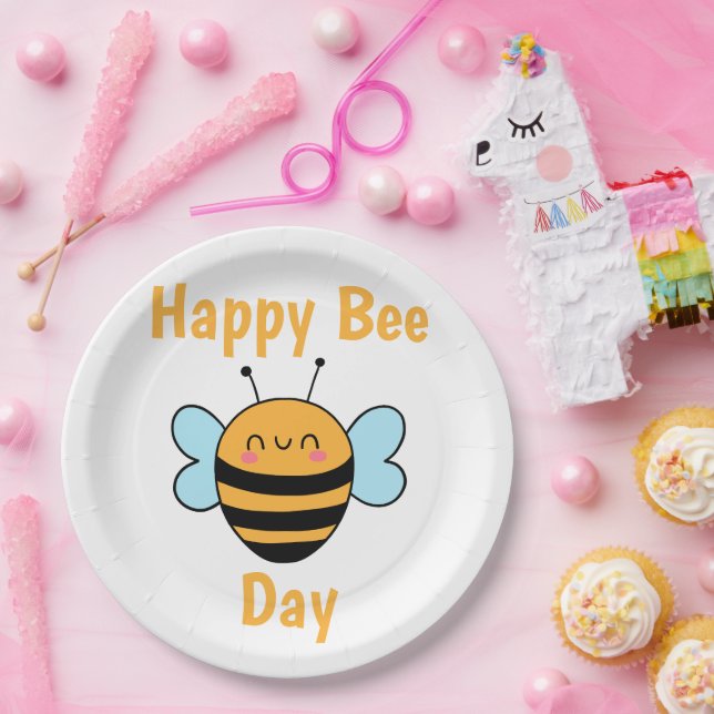 Happy Bee Day Paper Plate (Party)