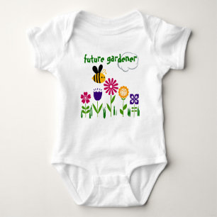 Happy Bee Flower Garden FUTURE GARDENER Baby Bodysuit