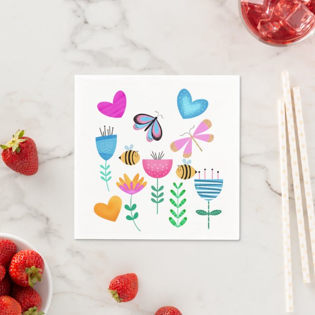 Happy Bee Garden Napkin (Insitu)