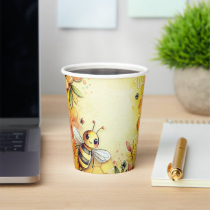 Happy Bee Honeycomb Bumblebee  Paper Cups