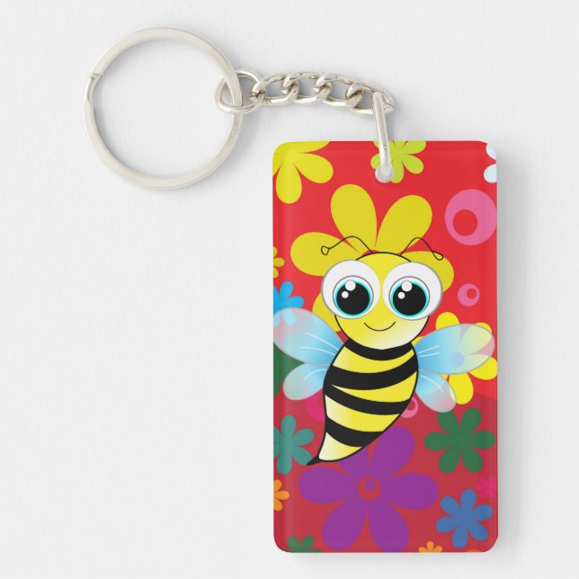 Happy bee key ring (Front)