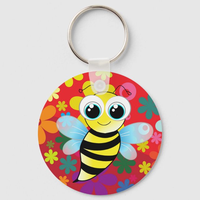 Happy bee key ring (Front)