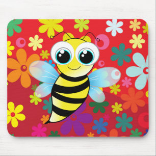 Happy bee mouse pad