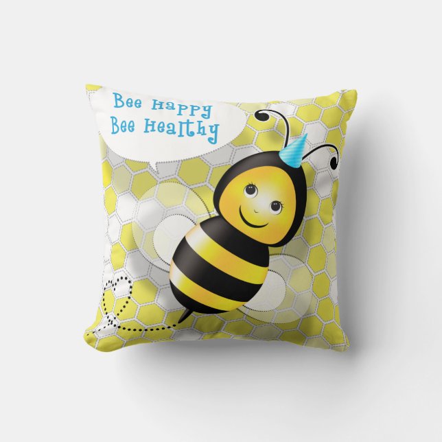 Happy Bee Pillow (Front)
