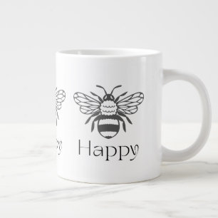Happy Bee Positive Affirmation Well being Gift Large Coffee Mug