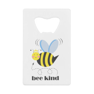 Happy bee princess with crown and slogan Bee Kind
