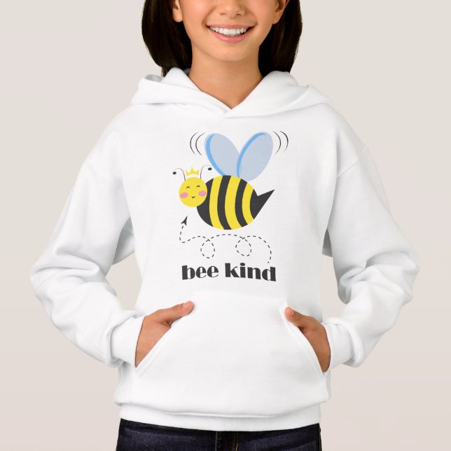 Happy bee princess with crown and slogan Bee Kind (Front)