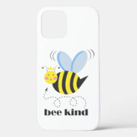 Happy bee princess with crown and slogan Bee Kind