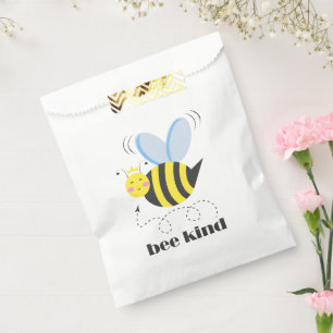 Happy bee princess with crown and slogan Bee Kind Favour Bags