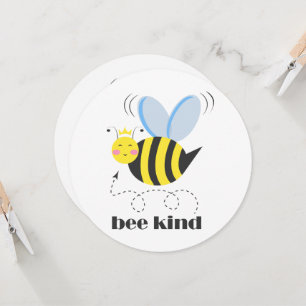 Happy bee princess with crown and slogan Bee Kind Invitation