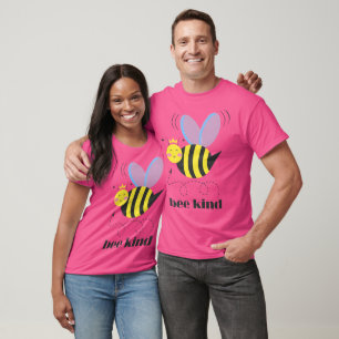Happy bee princess with crown and slogan Bee Kind T-Shirt