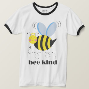 Happy bee princess with crown and slogan Bee Kind T-Shirt