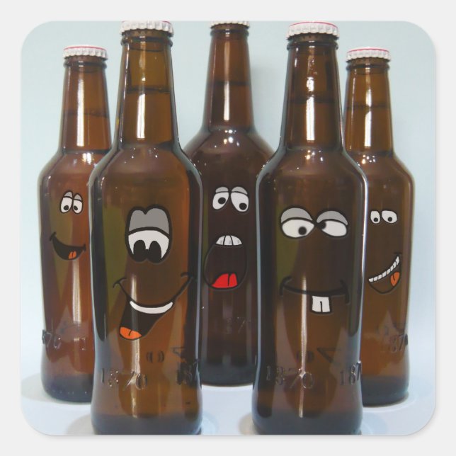 Happy Beer Bottles Sticker (Front)