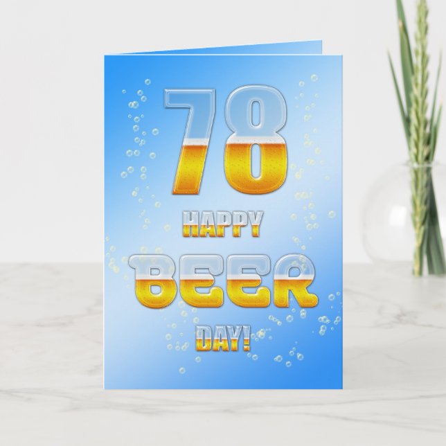 Happy Beer day 78th birthday card (Front)