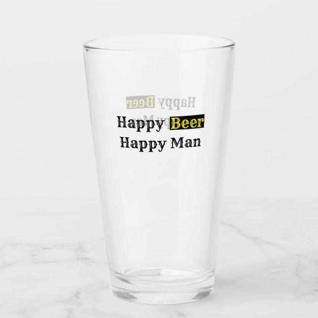 Happy Beer Happy Man Glass (Front)