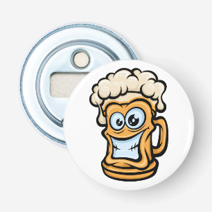 Happy Beer Mug, Funny Illustration Bottle Opener
