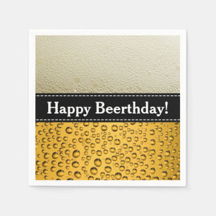 Happy Beerthday! Adult Birthday or Customise Text Napkin