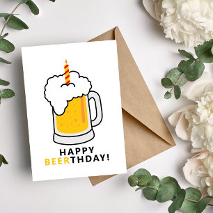 Happy Beerthday Funny Birthday Holiday Card