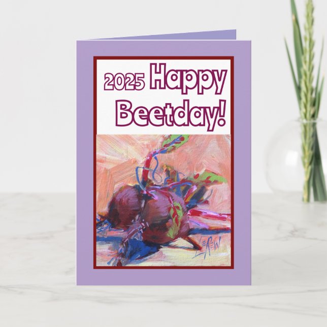 Happy Beetday Red Beets Happy Birthday Card (Front)