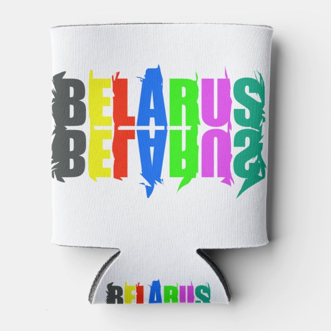 Happy Belarus Colourful Letters Can Cooler (Front)