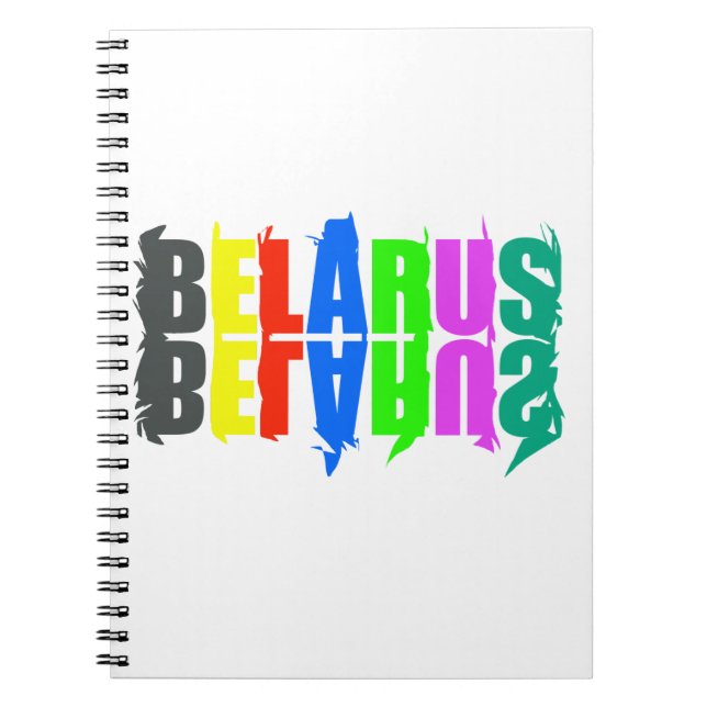 Happy Belarus Colourful Letters Notebook (Front)