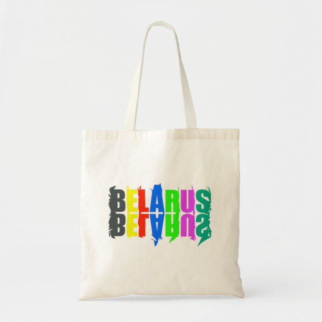Happy Belarus Colourful Letters Tote Bag (Front)