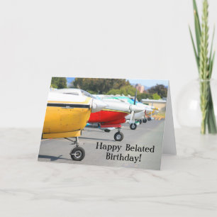 Happy Belated Birthday Aeroplanes greeting card