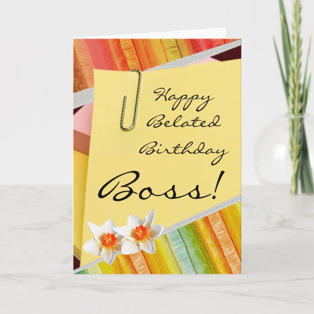Happy belated birthday boss cards (Front)